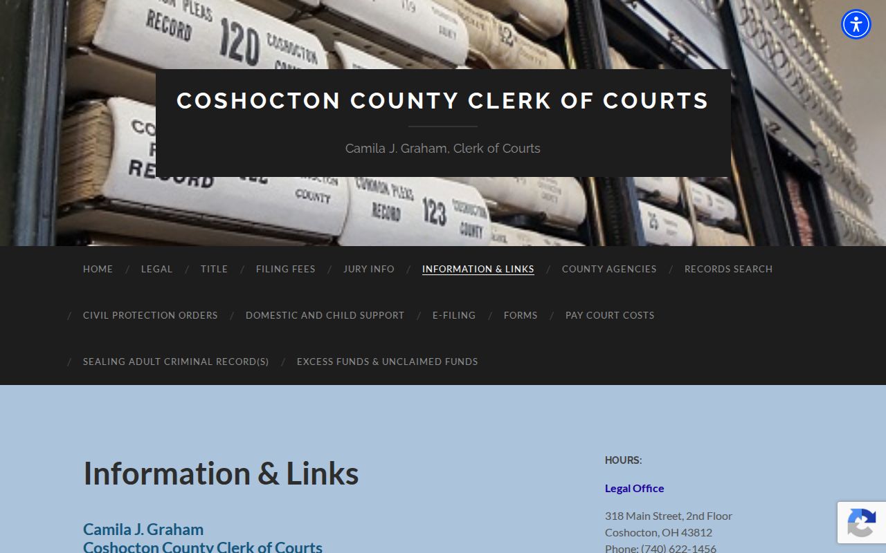 Coshocton County case lookup Clerk information and records links