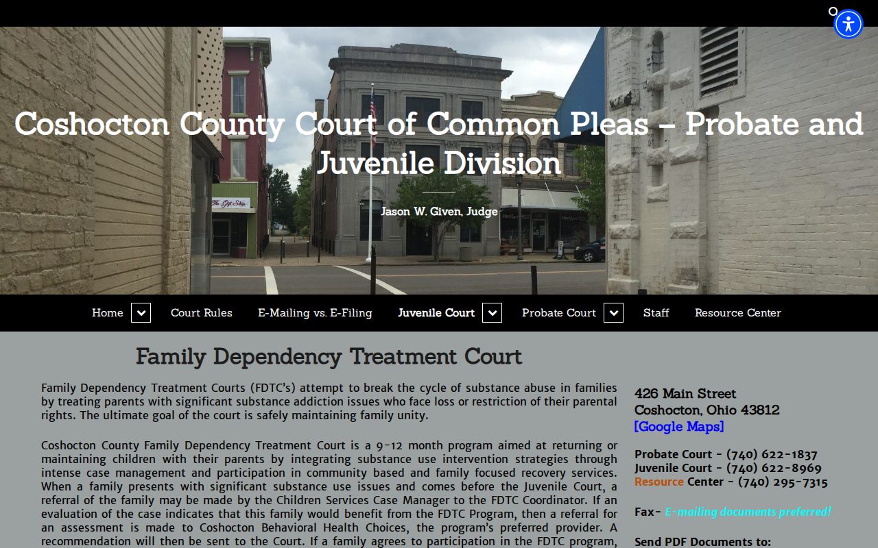 Coshocton County criminal docket Family Dependency Treatment Court