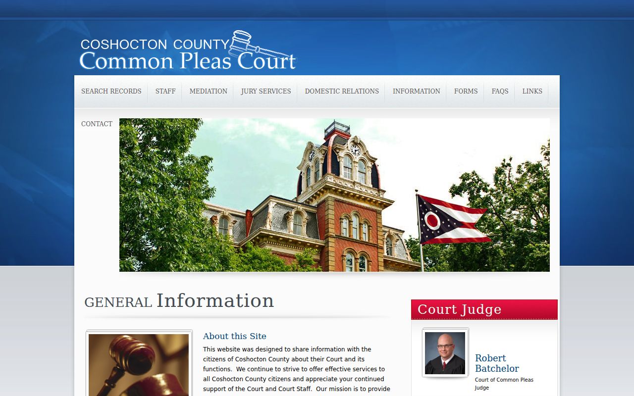 Coshocton County court docket Court of Common Pleas portal